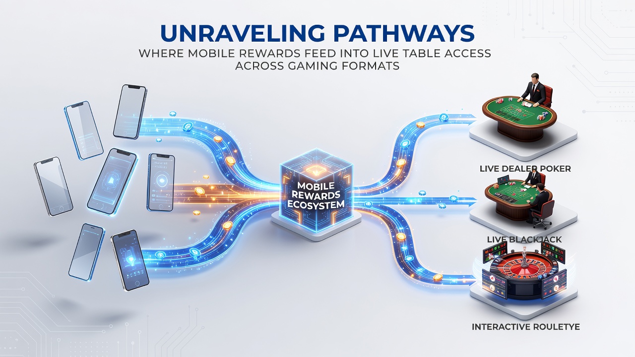 Visualisierung von Übergangspfaden zwischen mobilen Belohnungen und Live-Tisch-Zugängen in Gaming-Ökosystemen